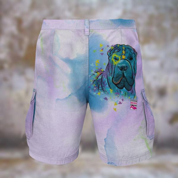 Cargohose mit Itchy  - Hose, lang oder kurz, bunt, 100% Polyester, Grösse S-5XL, fester Stoff, Normale Passform, Mischling, Mix, Shar Pei